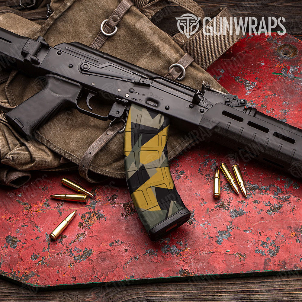 Shattered Militant Yellow Gun Skin Vinyl Wrap