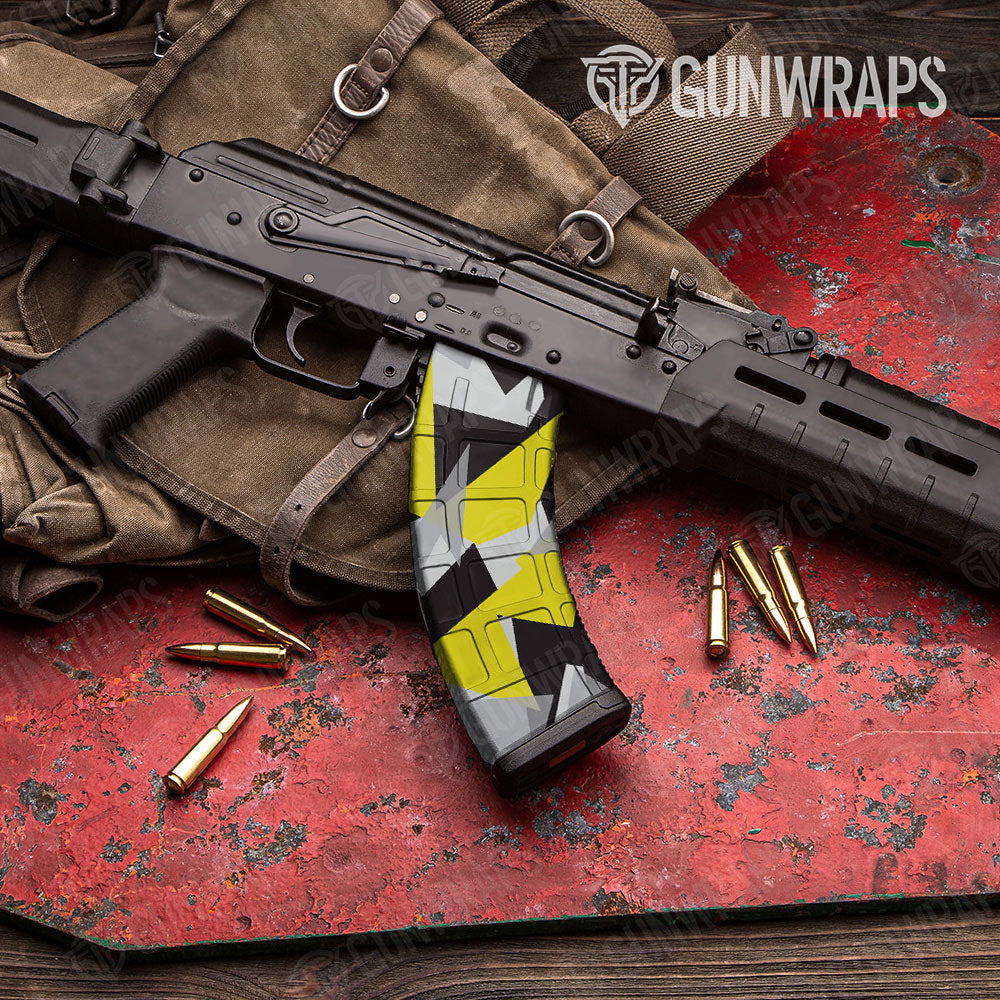 Shattered Yellow Tiger Gun Skin Vinyl Wrap