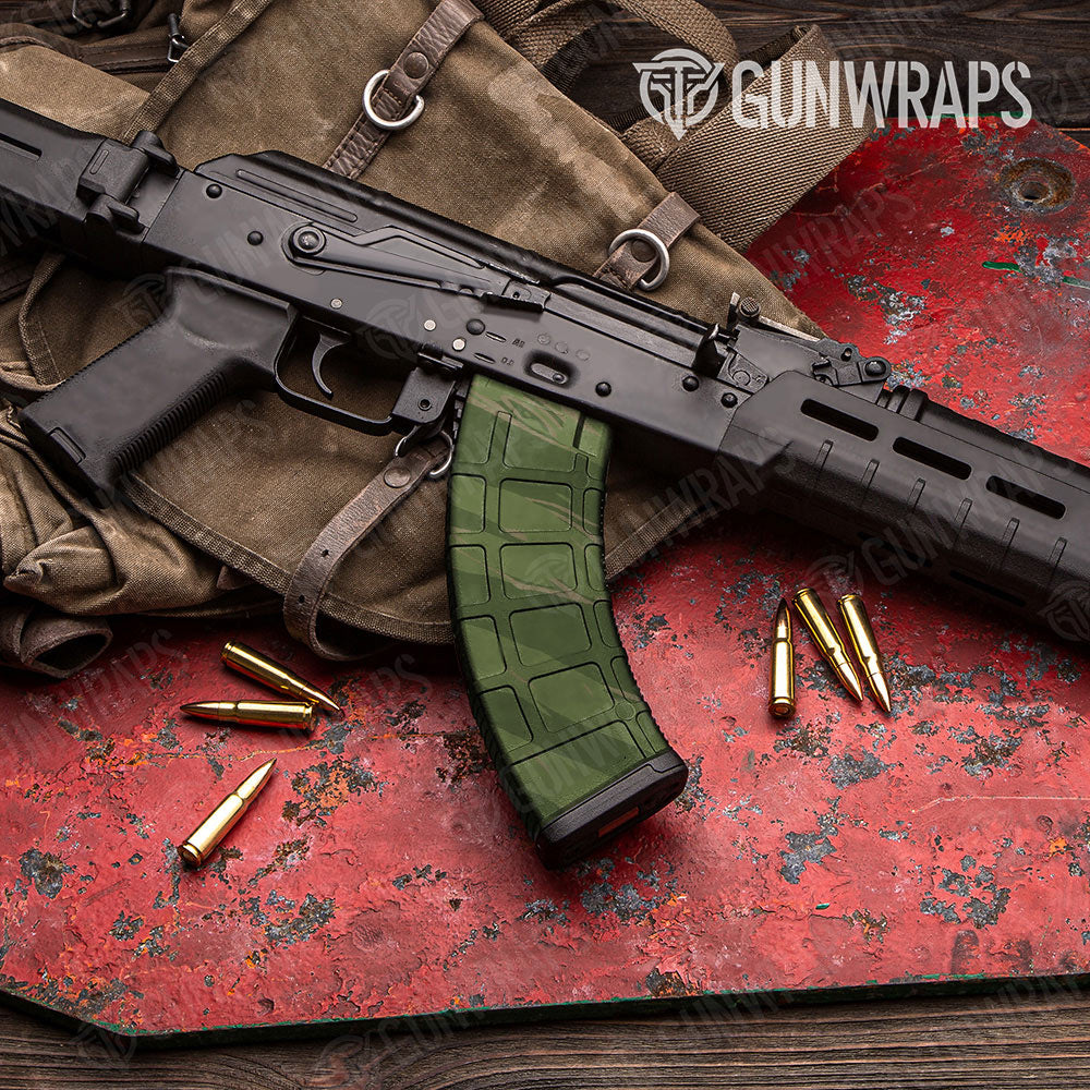 Shredded Army Green Gun Skin Vinyl Wrap