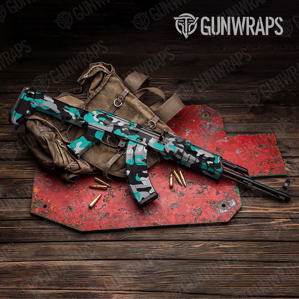 Classic Tiffany Blue Tiger Gun Skin Vinyl Wrap