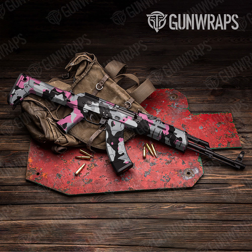 Cumulus Pink Tiger Gun Skin Vinyl Wrap