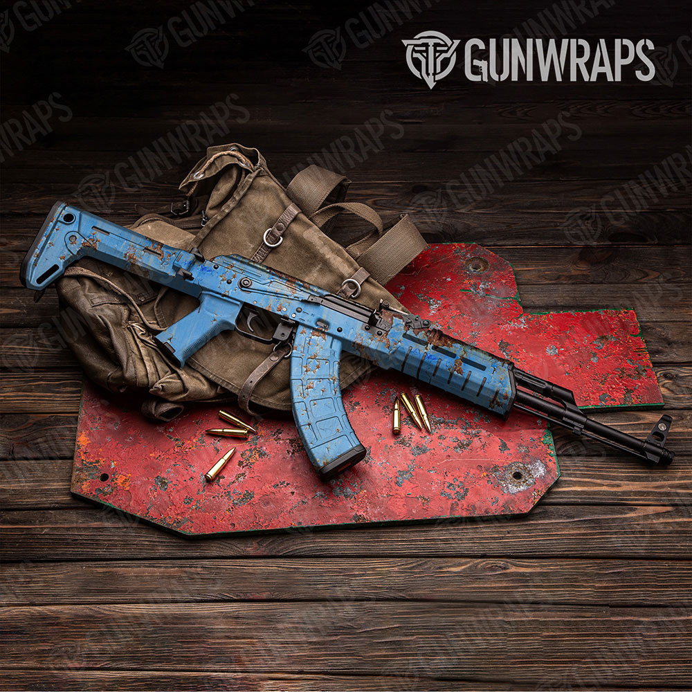 Rust 3D Baby Blue Gun Skin Vinyl Wrap