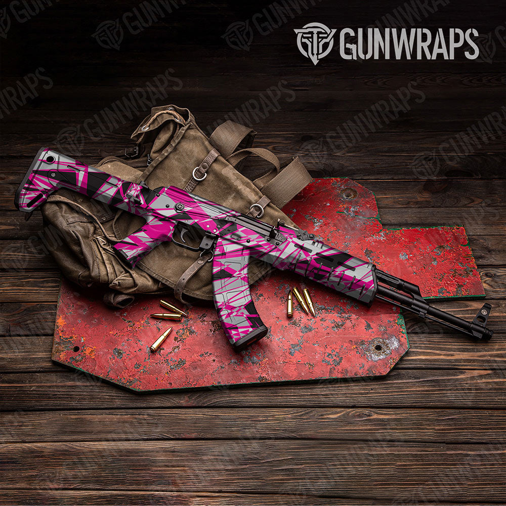 Sharp Magenta Tiger Gun Skin Vinyl Wrap