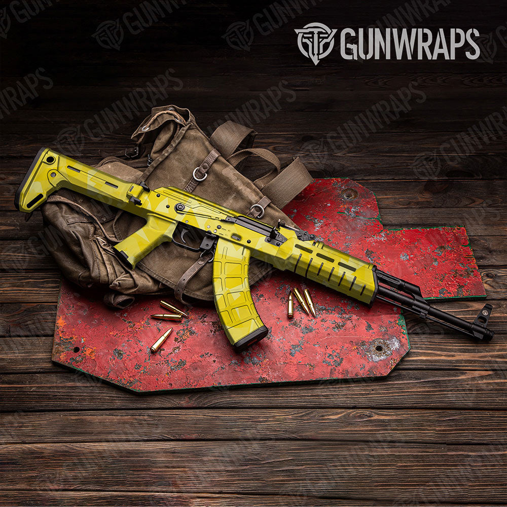 Shattered Elite Yellow Gun Skin Vinyl Wrap