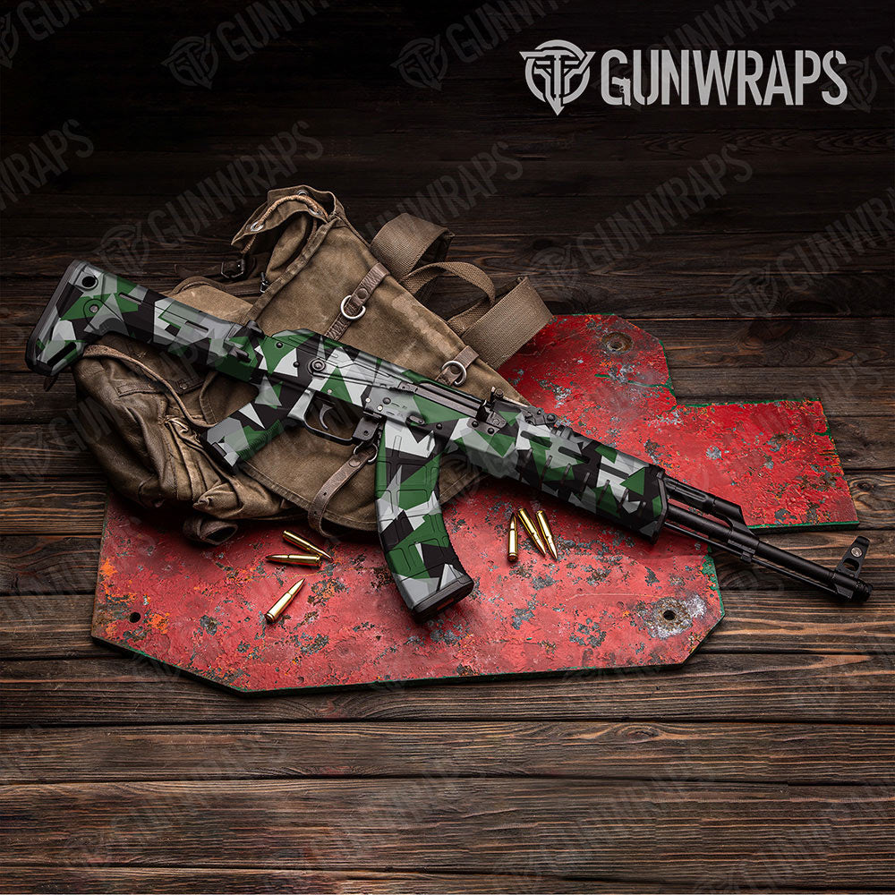 Shattered Green Tiger Gun Skin Vinyl Wrap