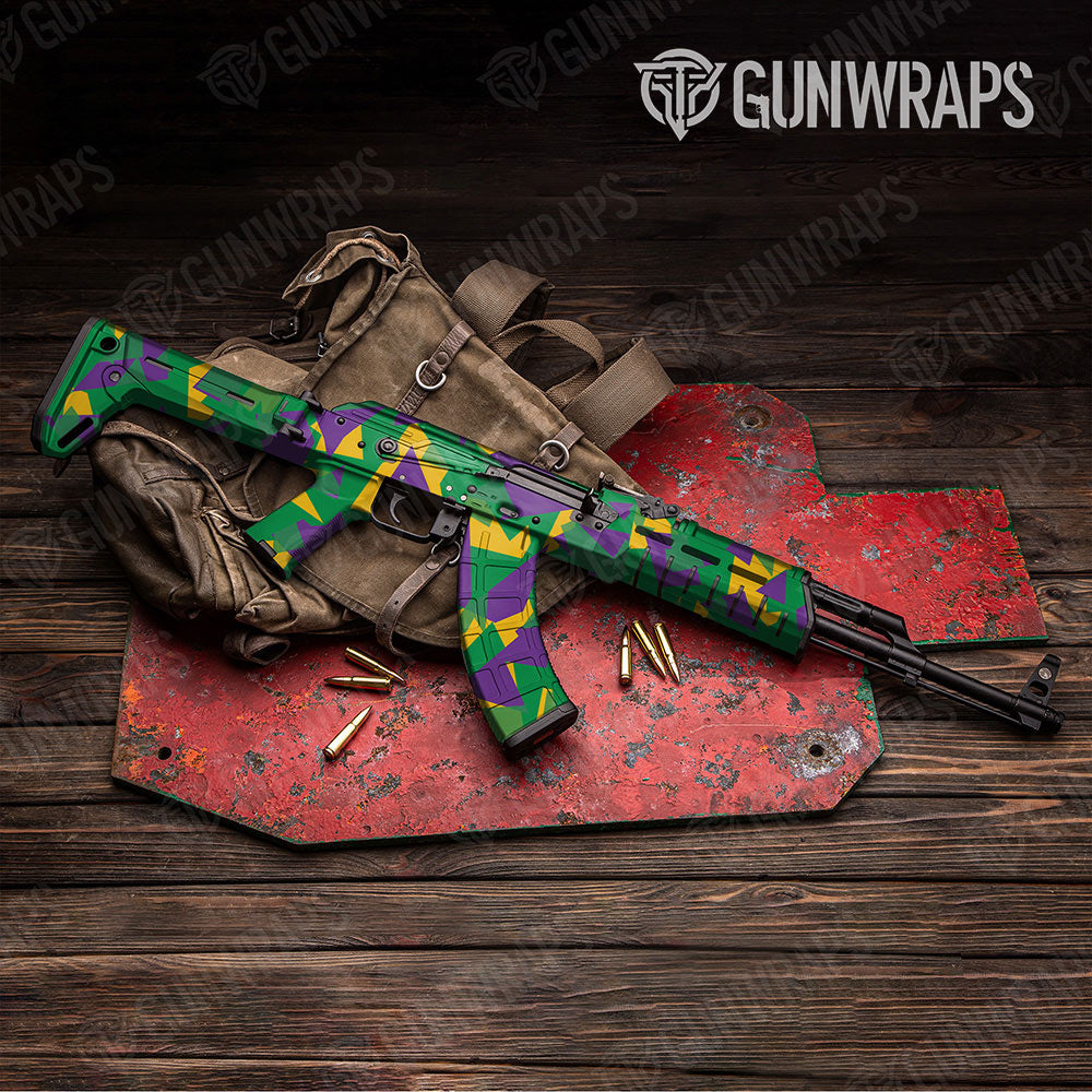 Shattered Mardi Gras Gun Skin Vinyl Wrap