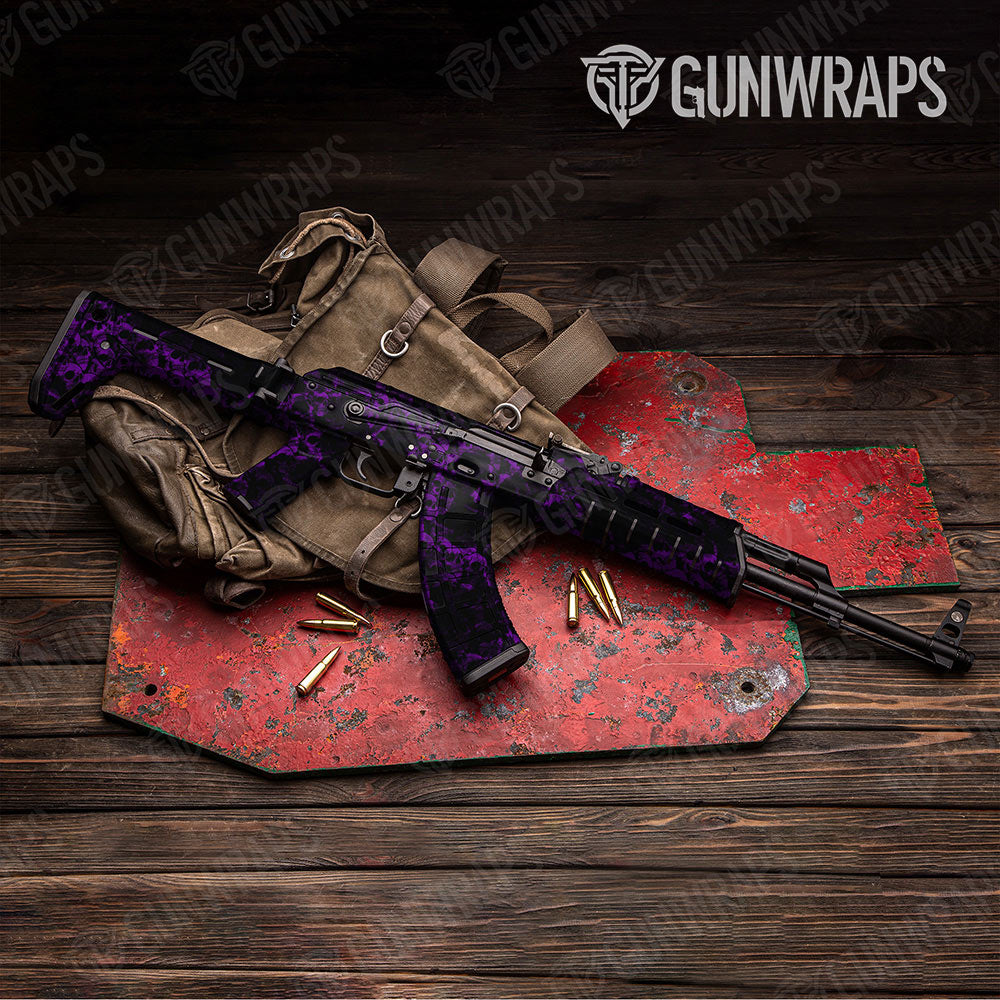 Skull Purple Gun Skin Vinyl Wrap