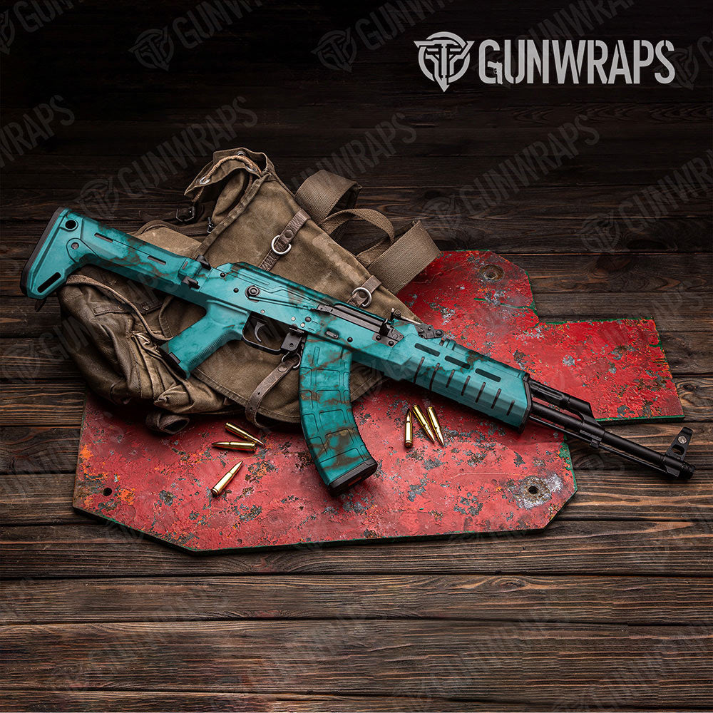 Stone Turquoise Marble Gun Skin Vinyl Wrap