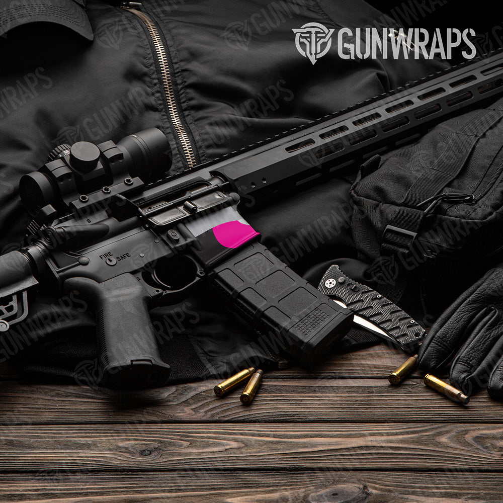 AR-15 Mag Well Classic Magenta Tiger Gun Skin Vinyl Wrap
