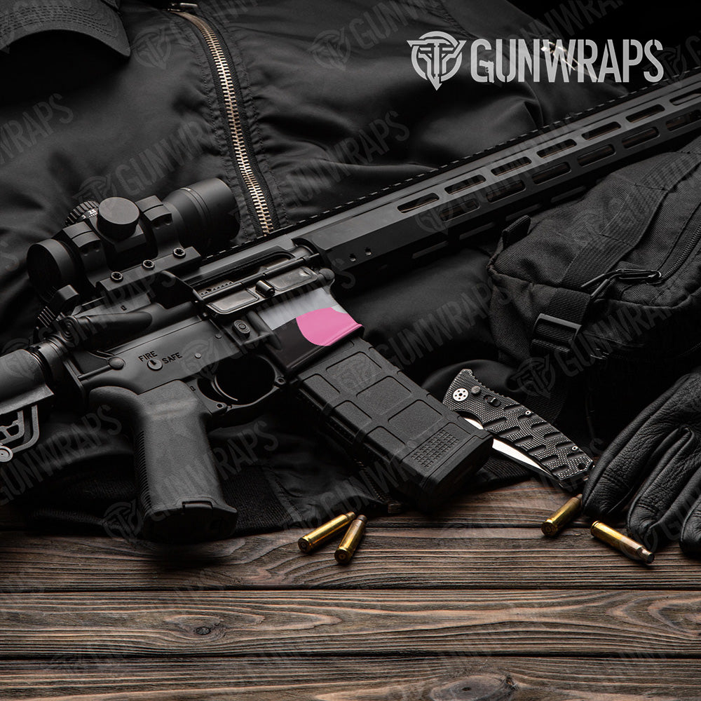 AR-15 Mag Well Classic Pink Tiger Gun Skin Vinyl Wrap