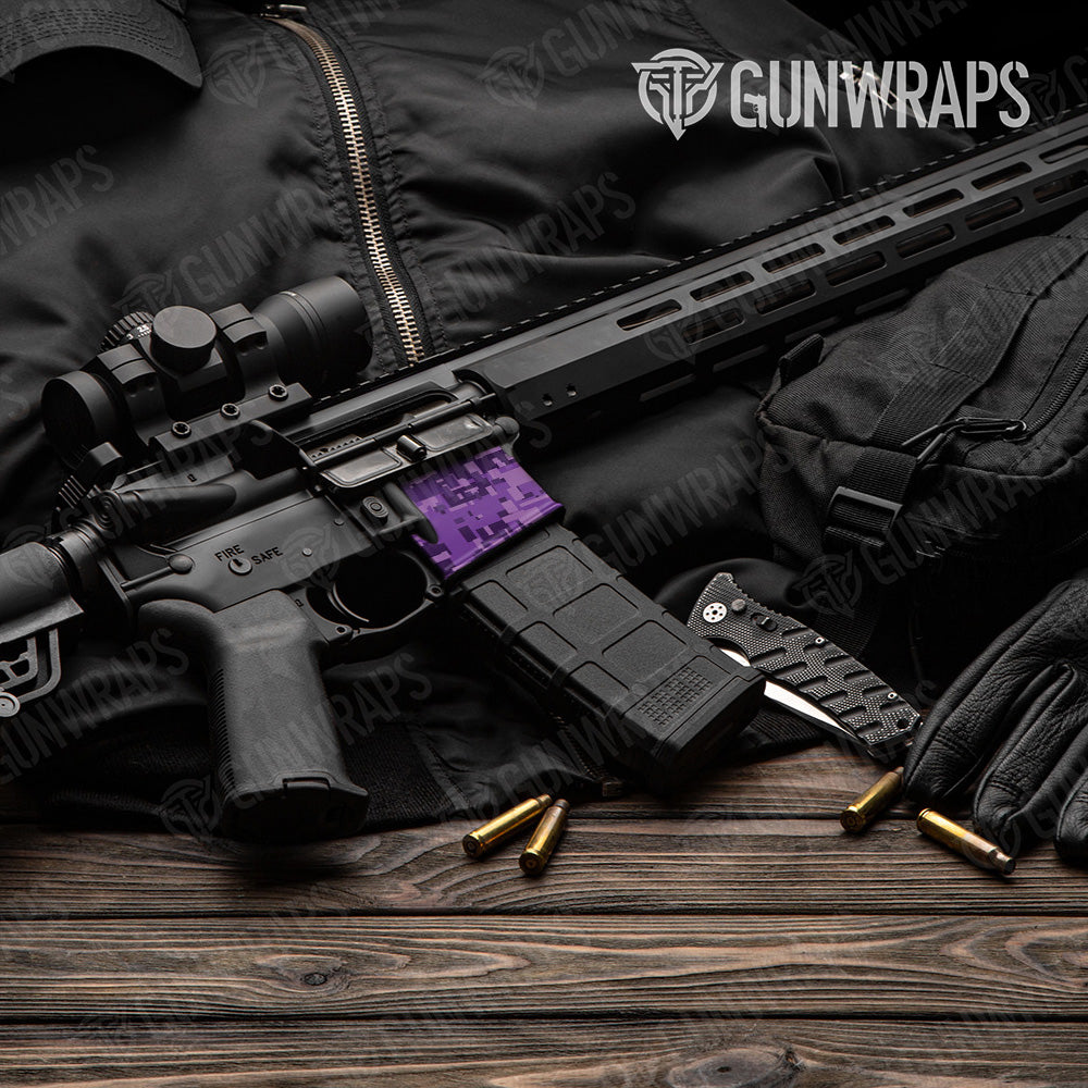 AR-15 Mag Well Digital Elite Purple Gun Skin Vinyl Wrap