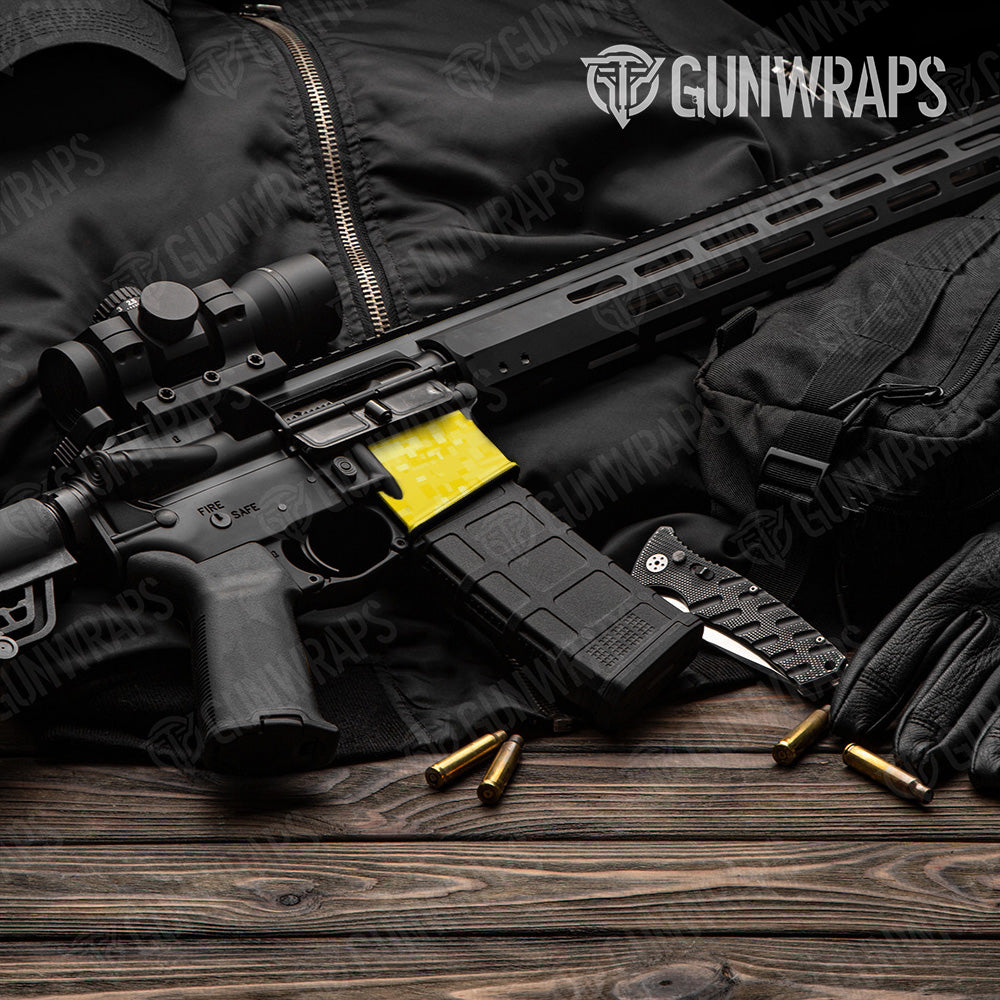AR-15 Mag Well Digital Elite Yellow Gun Skin Vinyl Wrap