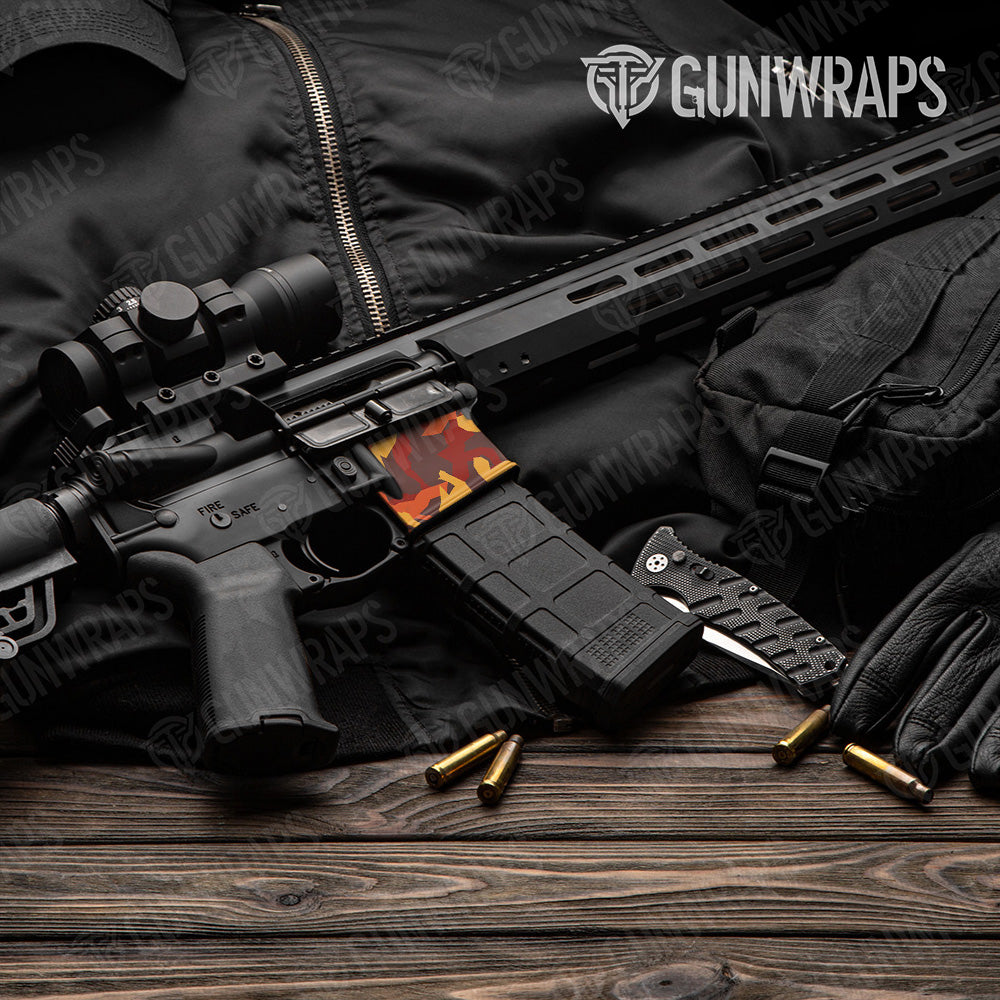 AR-15 Mag Well Erratic Autumn Gun Skin Vinyl Wrap