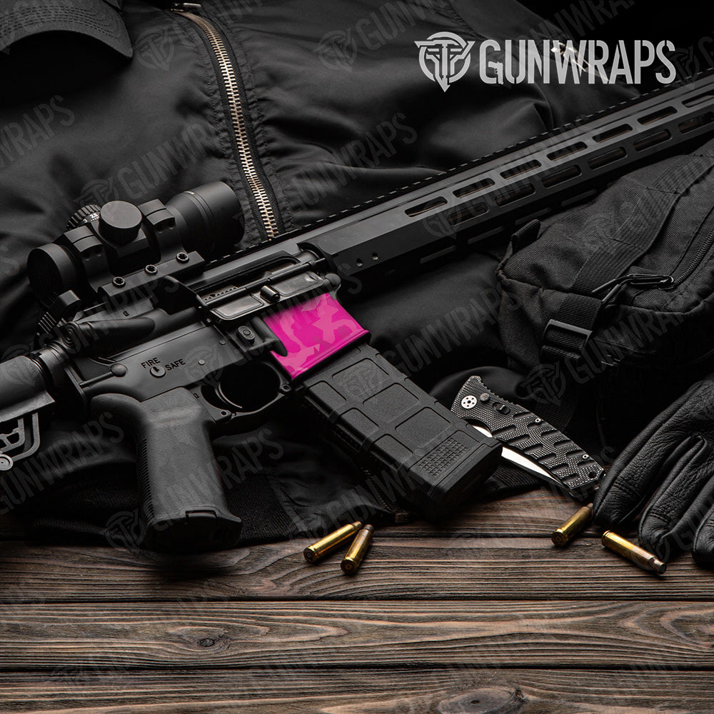 AR-15 Mag Well Erratic Elite Magenta Gun Skin Vinyl Wrap