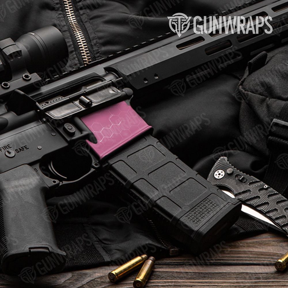 AR-15 Mag Well Hex Electric Pink Gun Skin Vinyl Wrap