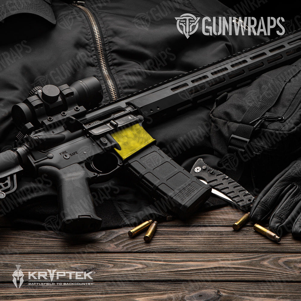 AR-15 Mag Well Kryptek Yellow Gun Skin Vinyl Wrap