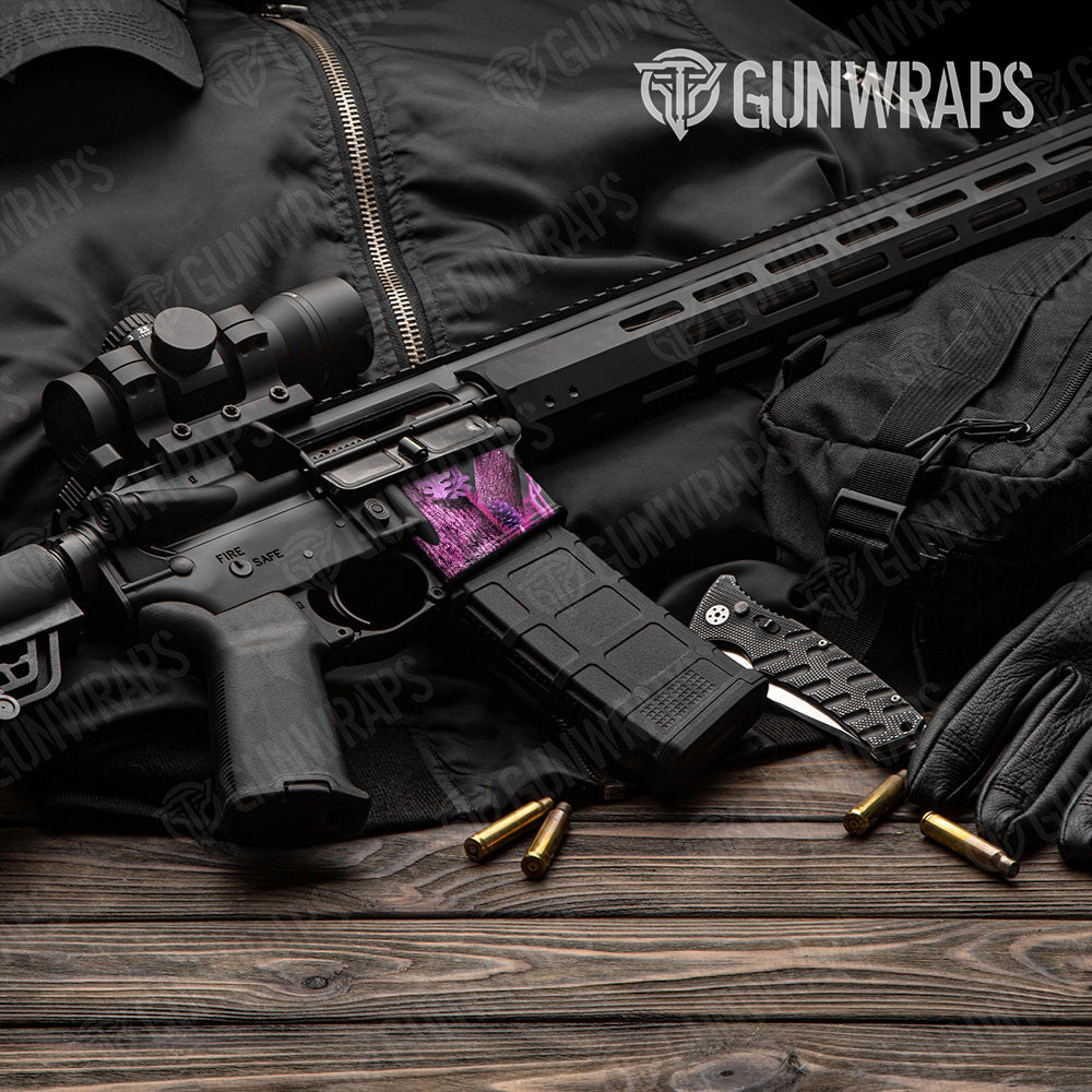 AR-15 Mag Well Nature Pink Lifeless Woods Gun Skin Vinyl Wrap