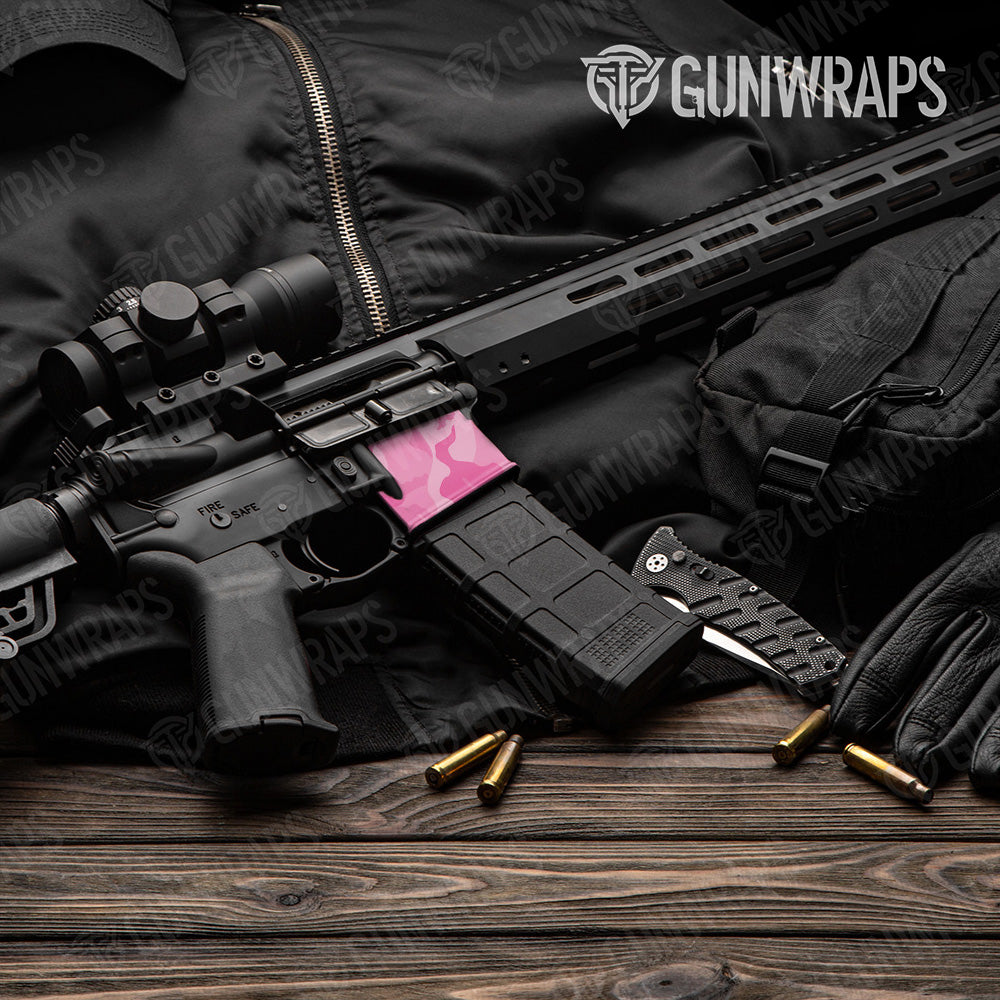 AR-15 Mag Well Ragged Elite Pink Gun Skin Vinyl Wrap