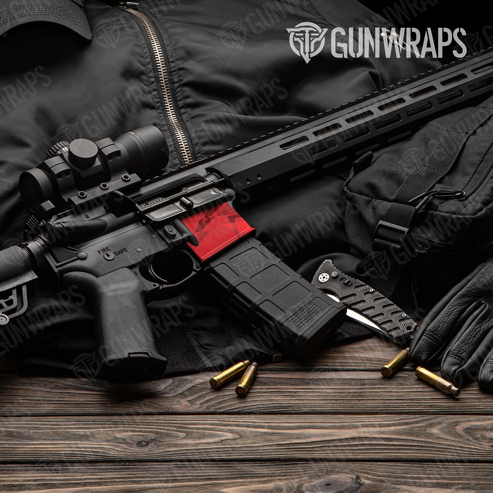 AR-15 Mag Well Sharp Elite Red Gun Skin Vinyl Wrap