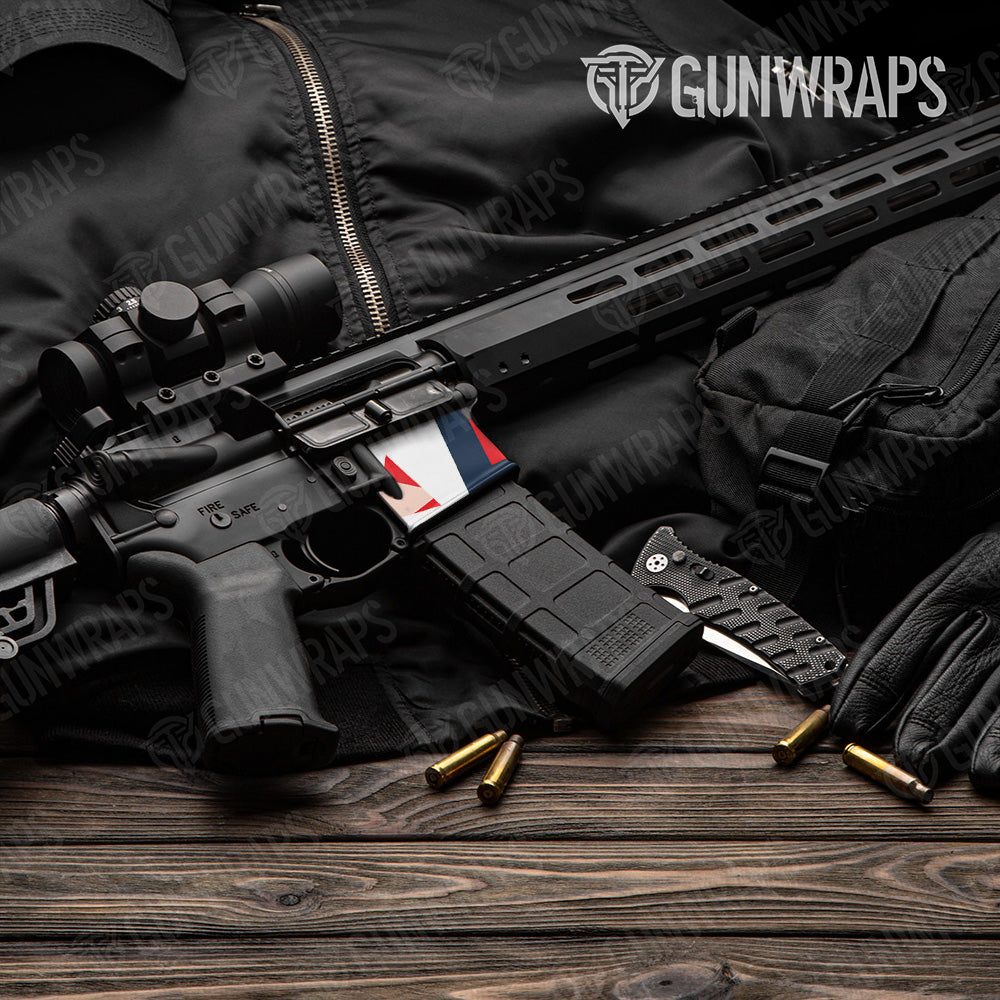 AR-15 Mag Well Shattered America Gun Skin Vinyl Wrap