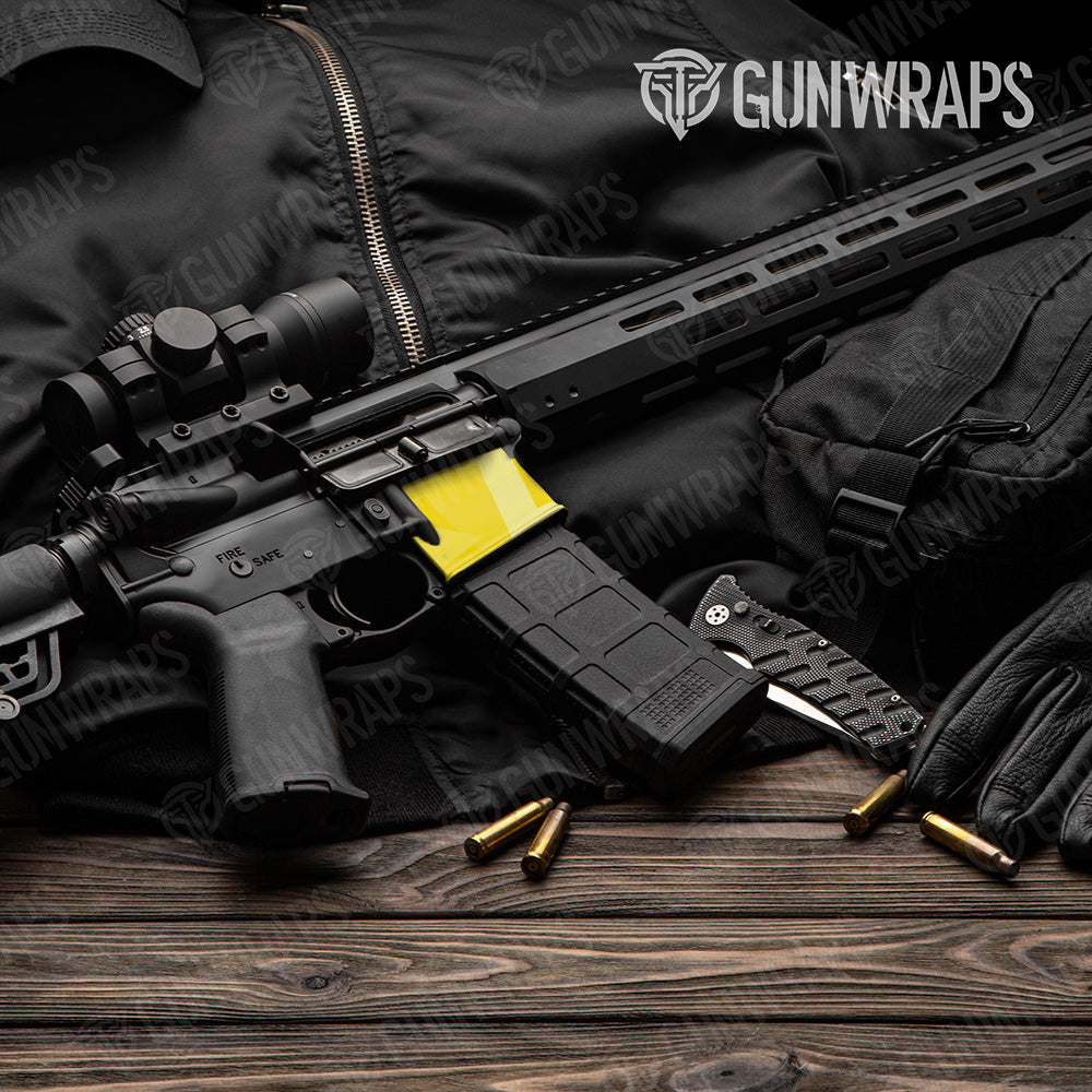 AR-15 Mag Well Shattered Elite Yellow Gun Skin Vinyl Wrap
