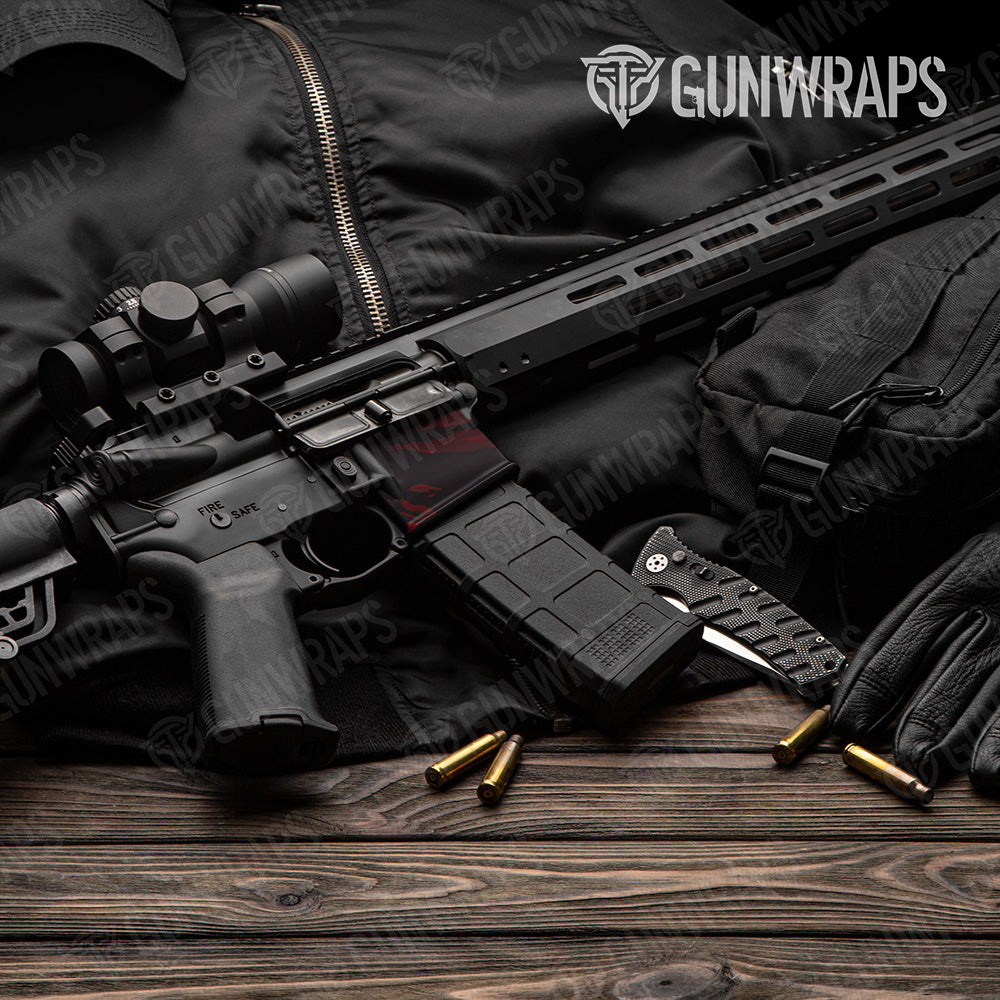 AR-15 Mag Well Vietnam Tiger Stripe Vampire Red Gun Skin Vinyl Wrap