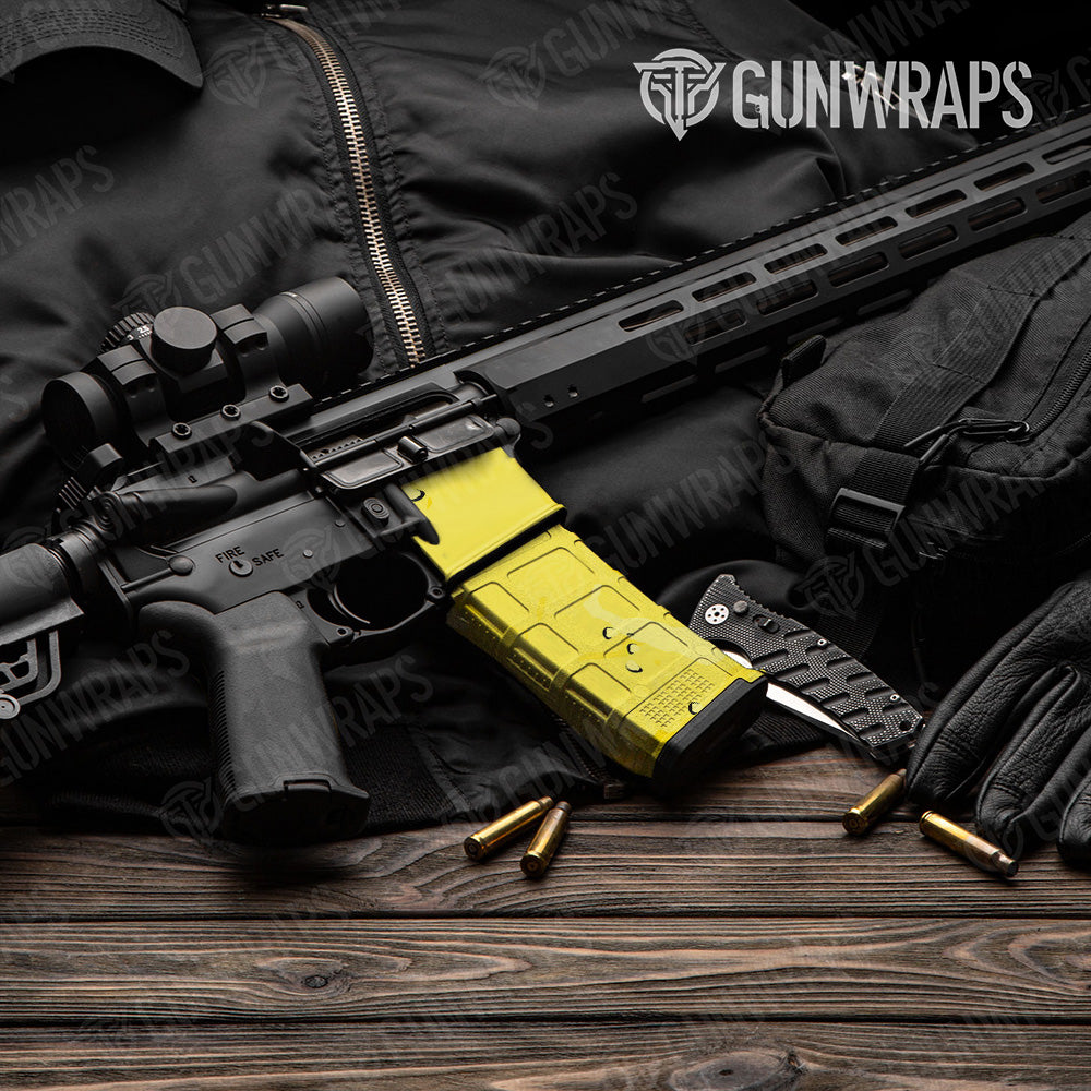 AR-15 Mag & Mag Well Battle Storm Elite Yellow Gun Skin Vinyl Wrap