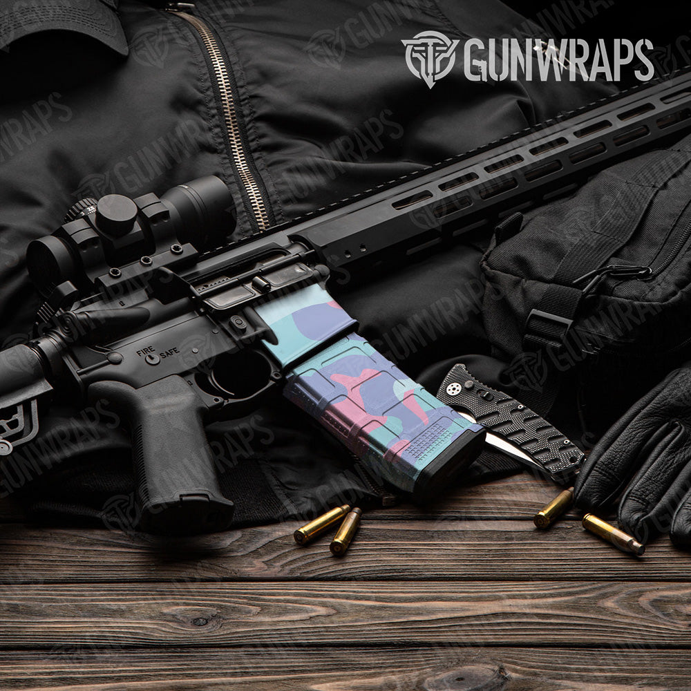 AR-15 Mag & Mag Well Classic Cotton Candy Gun Skin Vinyl Wrap
