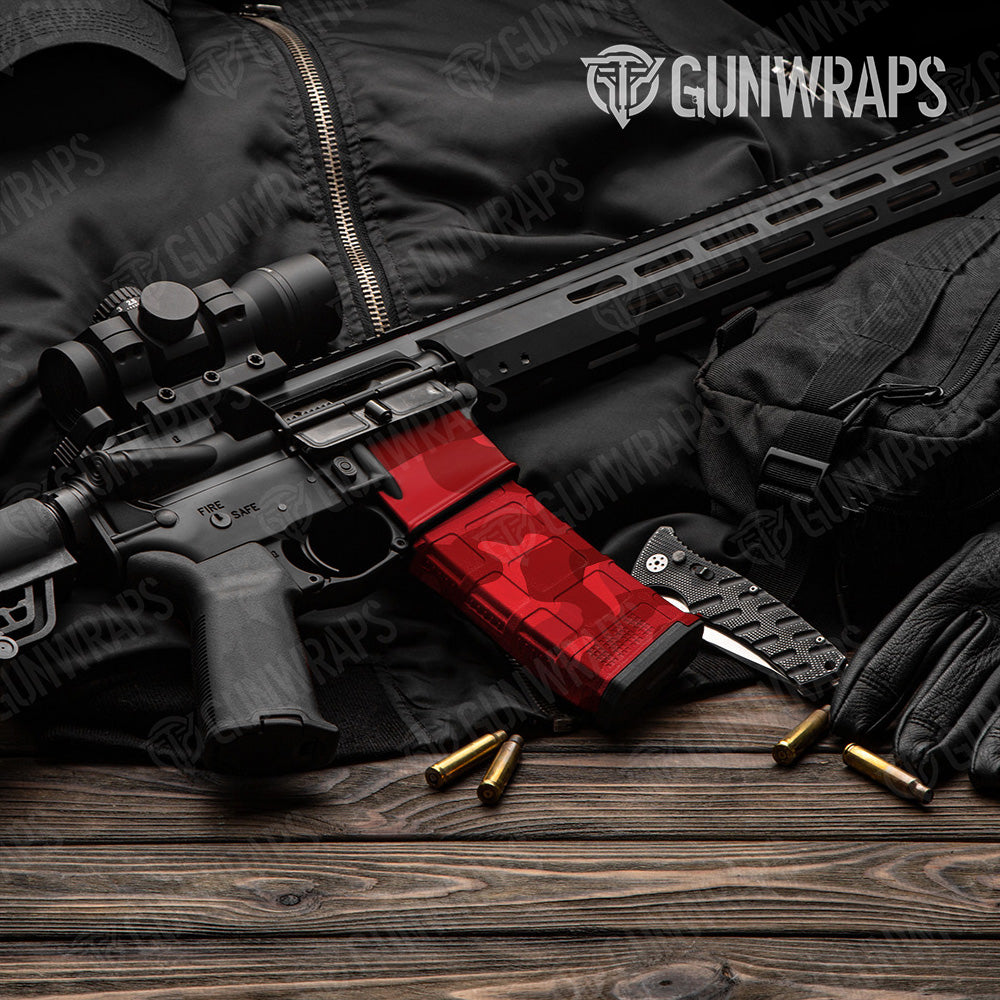 AR-15 Mag & Mag Well Classic Elite Red Gun Skin Vinyl Wrap
