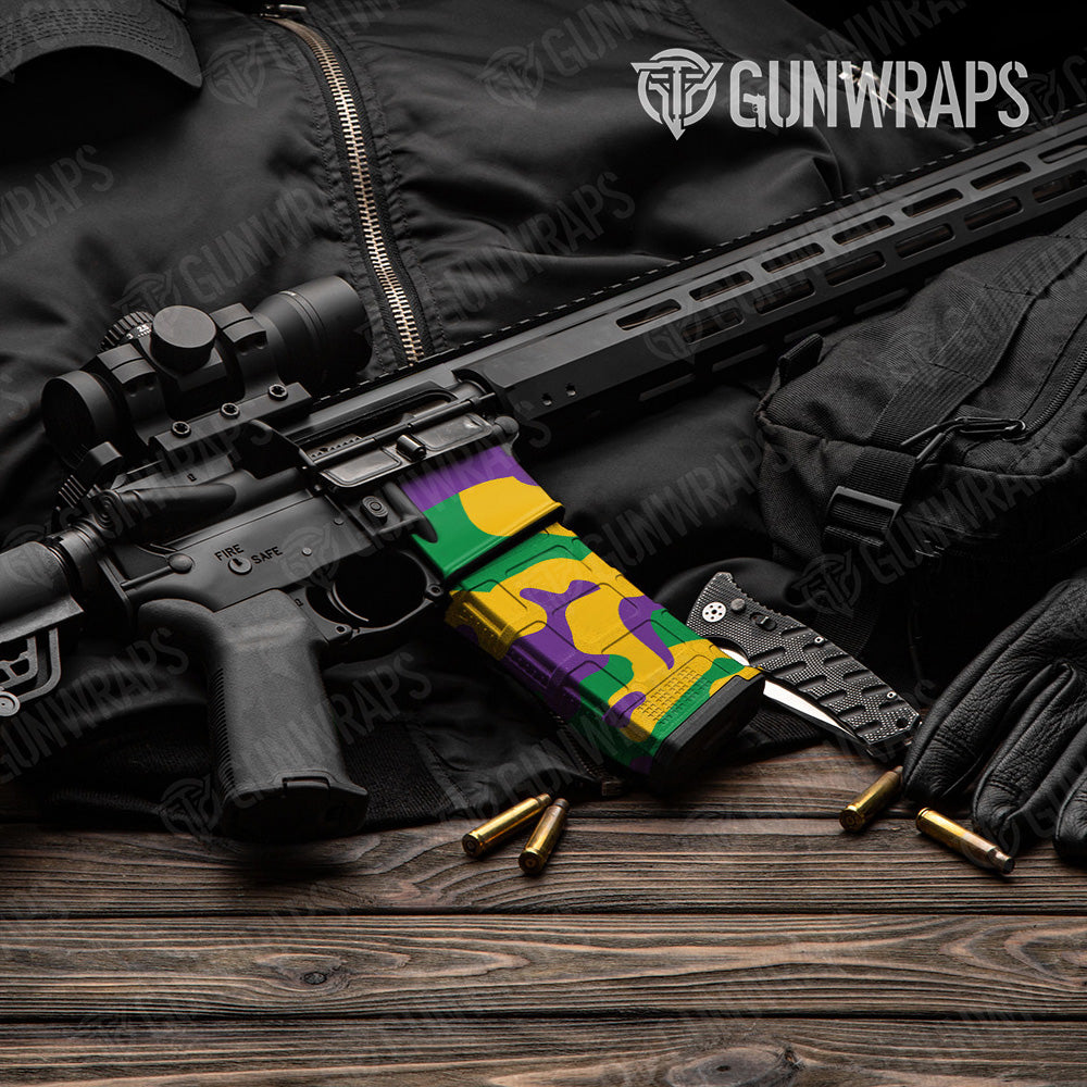 AR-15 Mag & Mag Well Classic Mardi Gras Gun Skin Vinyl Wrap