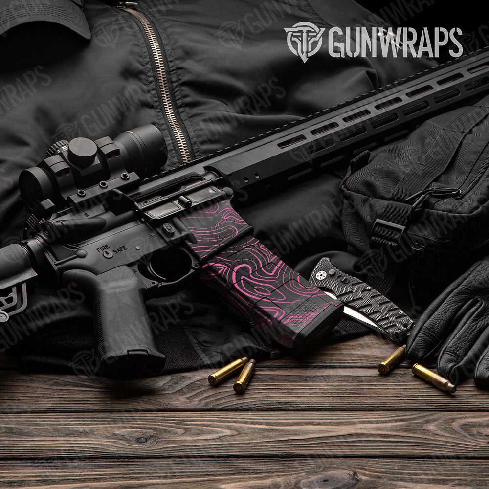 AR-15 Mag & Mag Well Damascus Magenta Gun Skin Vinyl Wrap