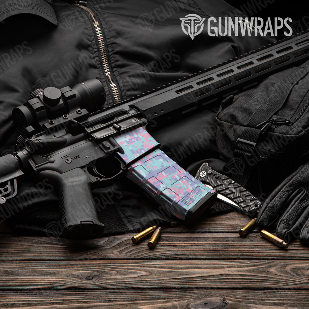 AR-15 Mag & Mag Well Digital Cotton Candy Gun Skin Vinyl Wrap