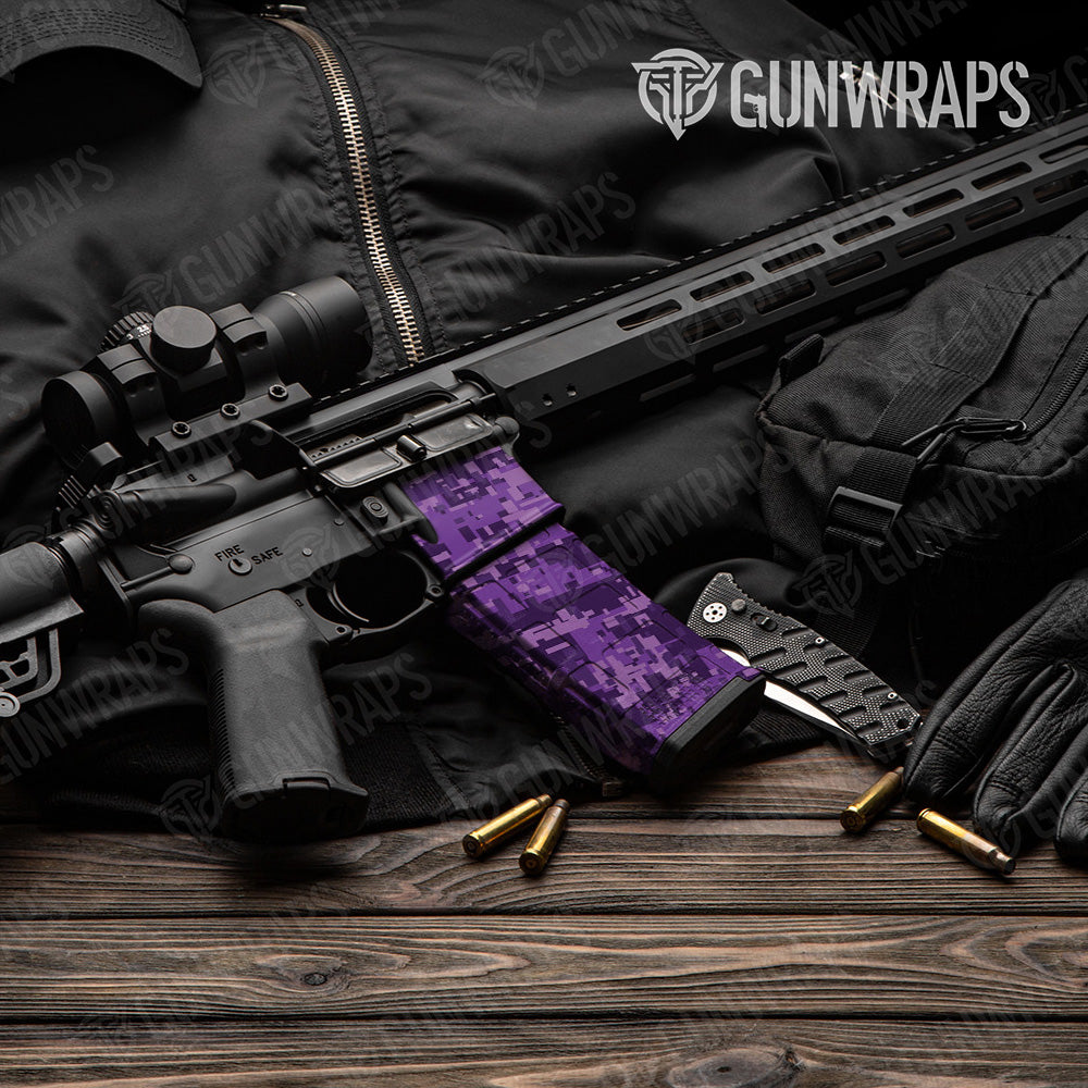 AR-15 Mag & Mag Well Digital Elite Purple Gun Skin Vinyl Wrap