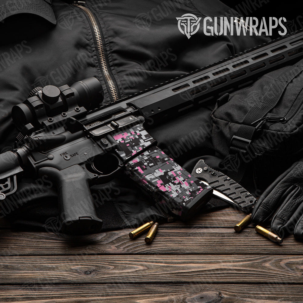 AR-15 Mag & Mag Well Digital Urban Pink Gun Skin Vinyl Wrap