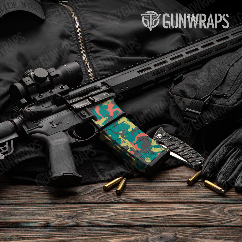 AR-15 Mag & Mag Well Erratic Fiesta Gun Skin Vinyl Wrap