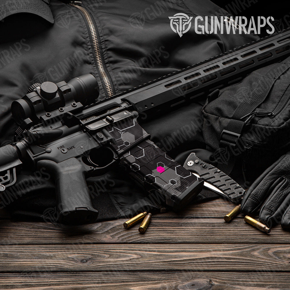 AR-15 Mag & Mag Well Hex DNA Magenta Gun Skin Vinyl Wrap