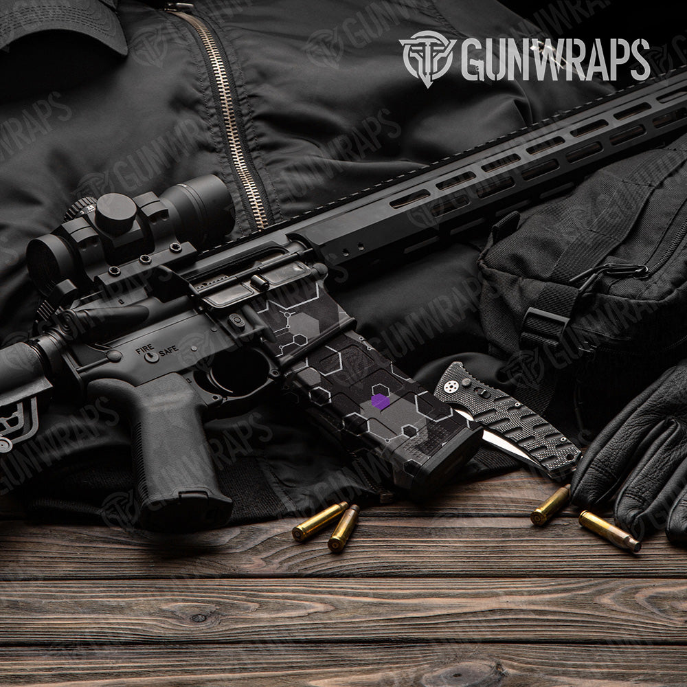 AR-15 Mag & Mag Well Hex DNA Purple Gun Skin Vinyl Wrap