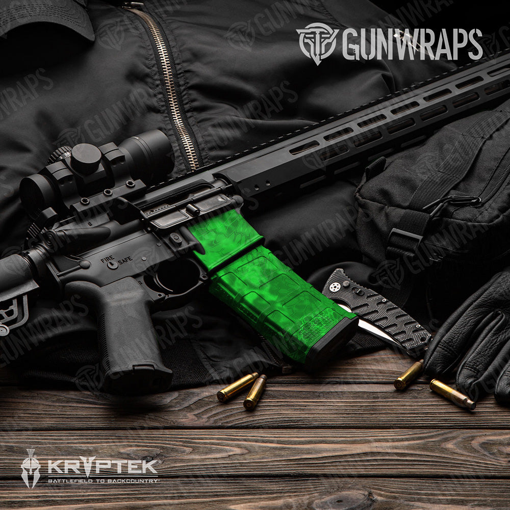 AR-15 Mag & Mag Well Kryptek Green Gun Skin Vinyl Wrap