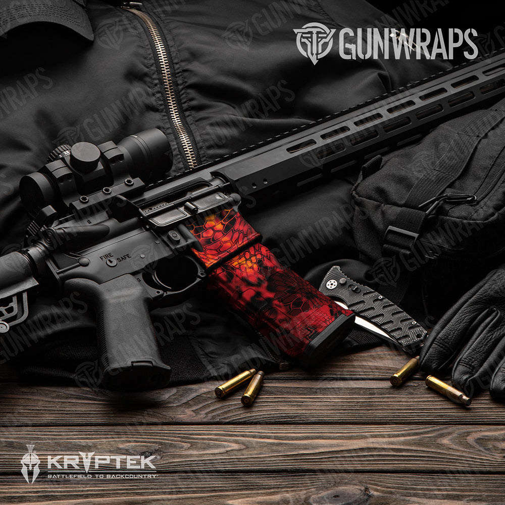 AR-15 Mag & Mag Well Kryptek Lava Gun Skin Vinyl Wrap