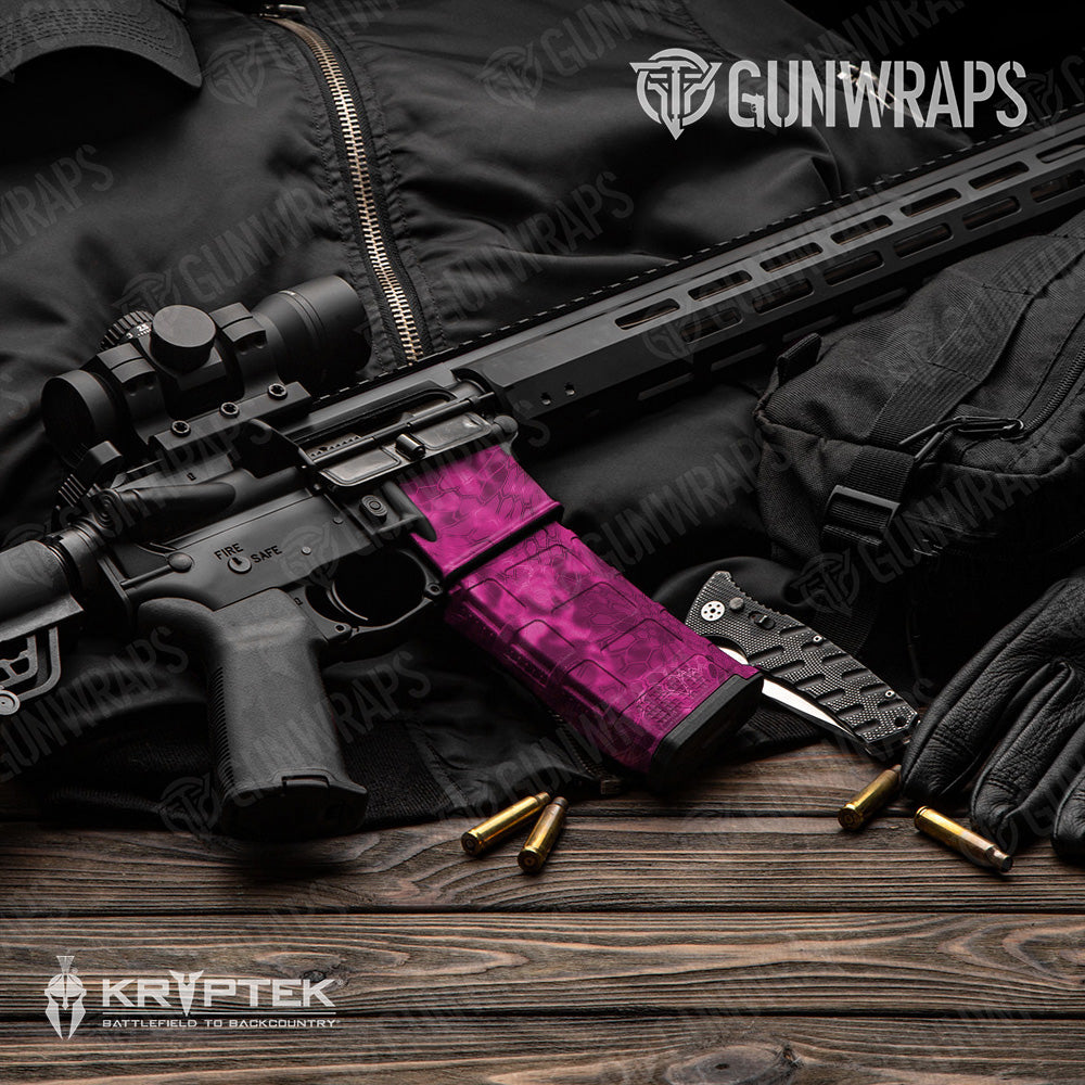 AR-15 Mag & Mag Well Kryptek Magenta Gun Skin Vinyl Wrap