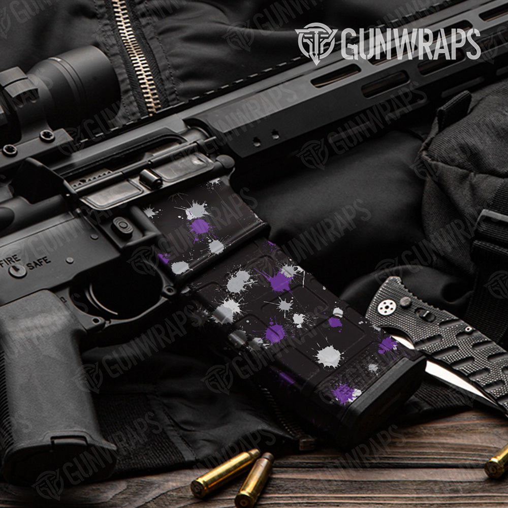 AR-15 Mag & Mag Well Paintball Purple Tiger Gun Skin Vinyl Wrap