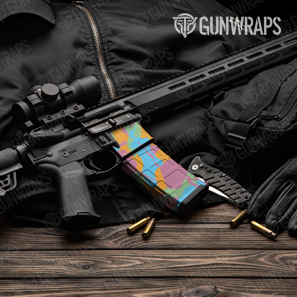 AR-15 Mag & Mag Well Ragged Sherbert Gun Skin Vinyl Wrap