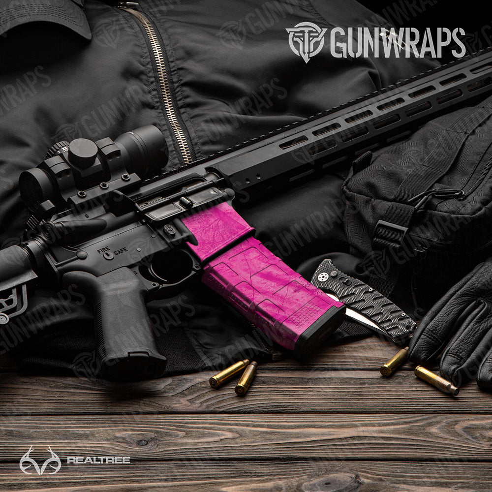 AR-15 Mag & Mag Well Realtree Fishing Magenta Gun Skin Vinyl Wrap