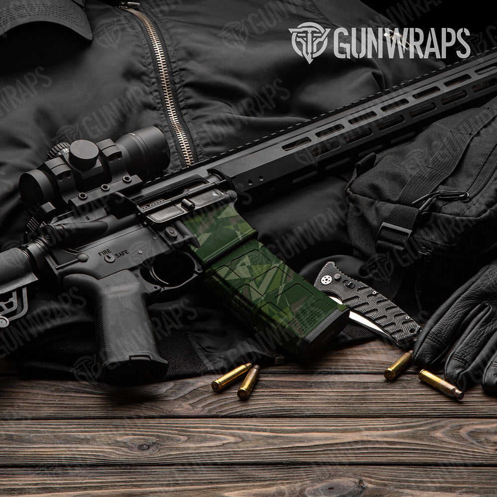 AR-15 Mag & Mag Well Sharp Army Dark Green Gun Skin Vinyl Wrap