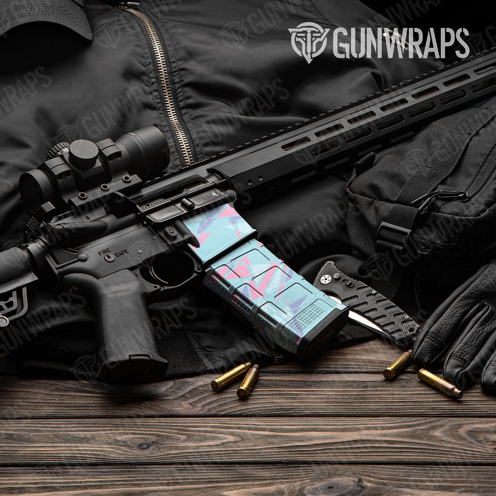 AR-15 Mag & Mag Well Sharp Cotton Candy Gun Skin Vinyl Wrap