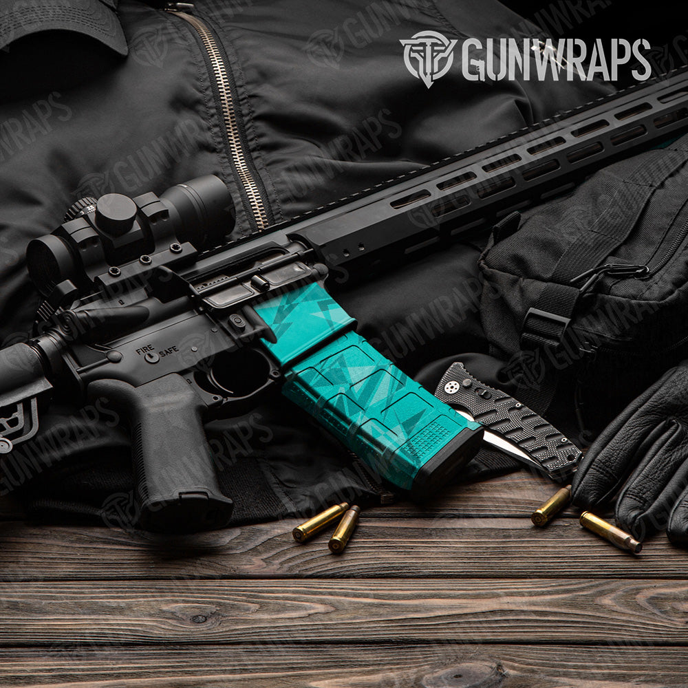 AR-15 Mag & Mag Well Sharp Elite Tiffany Blue Gun Skin Vinyl Wrap