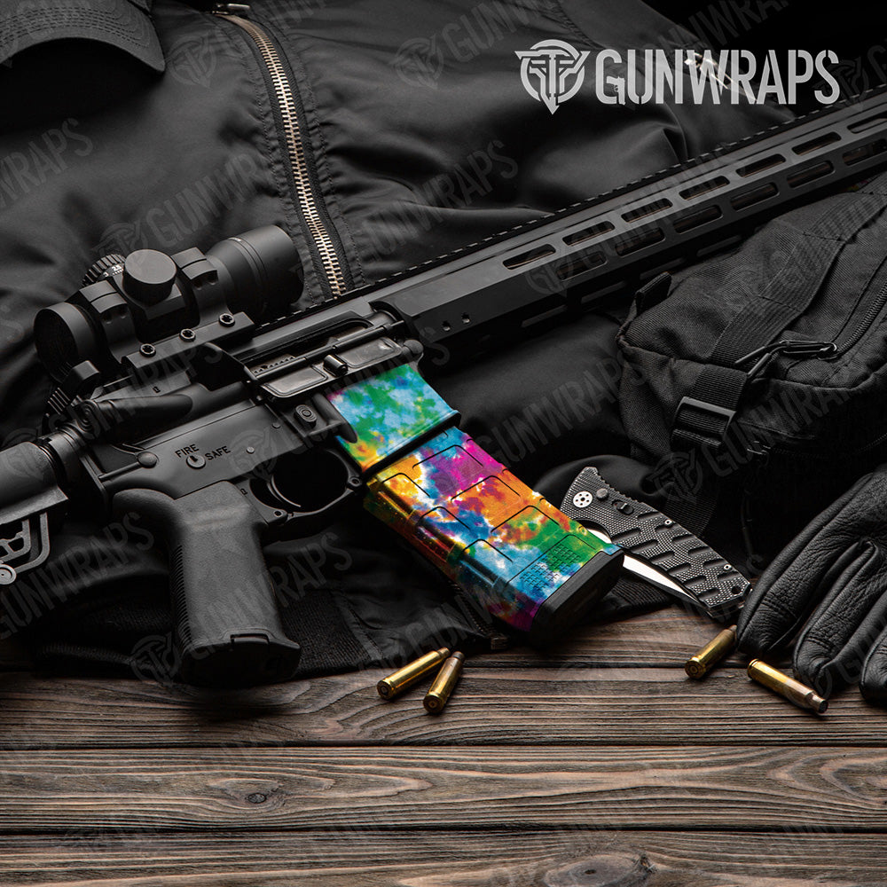 AR-15 Mag & Mag Well Tie Dye Clementine Kiss Gun Skin Vinyl Wrap