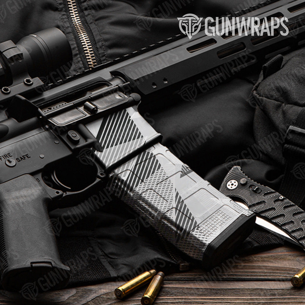 AR-15 Mag & Mag Well Trigon Elite White Gun Skin Vinyl Wrap