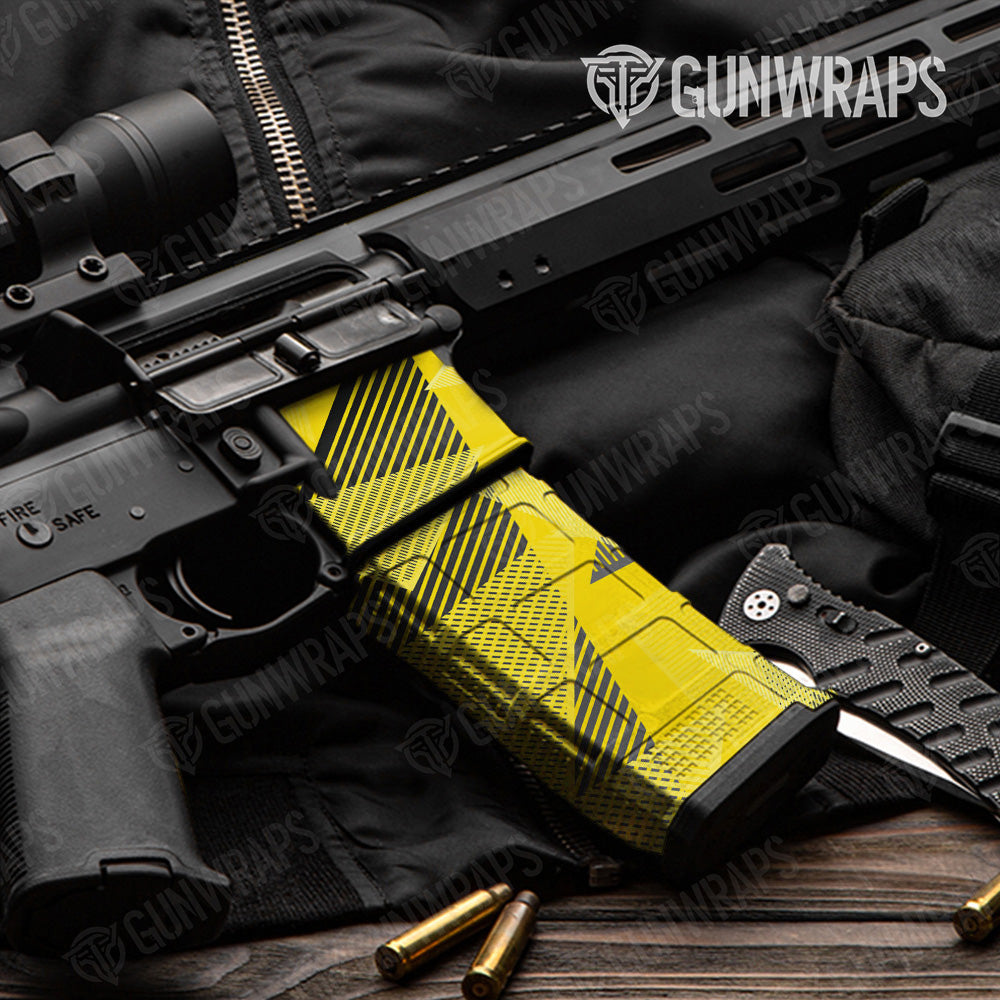 AR-15 Mag & Mag Well Trigon Elite Yellow Gun Skin Vinyl Wrap