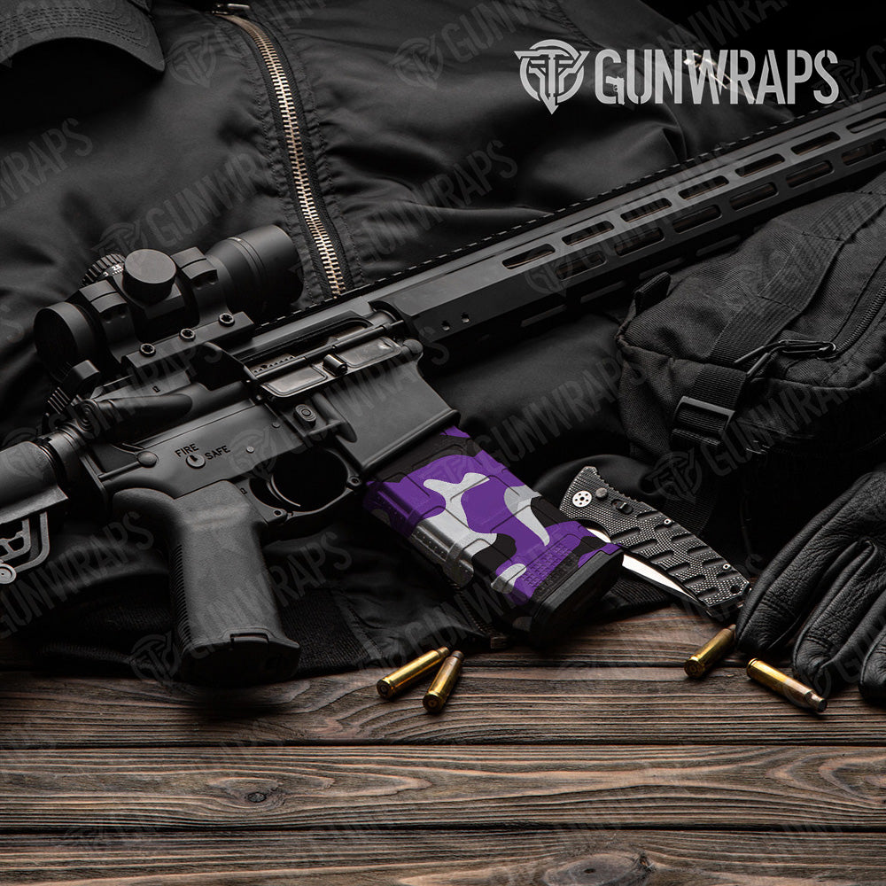 AR-15 Mag Classic Purple Tiger Gun Skin Vinyl Wrap